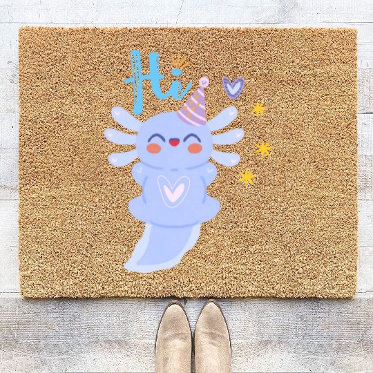 Baby Axolotl Art - 6 Coir Doormats