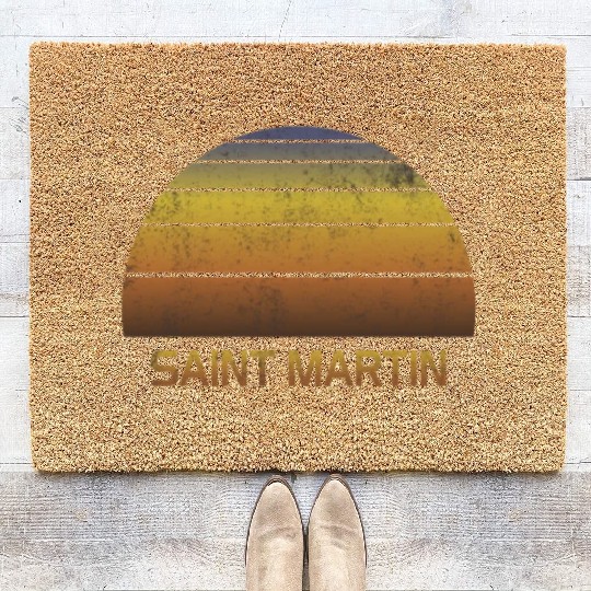 Vintage Sunset Family Vacation Souvenir Saint Coir Doormats