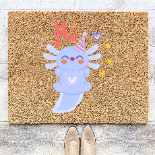 Baby Axolotl Art - 7 Coir Doormats