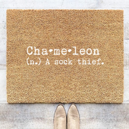 A Sock Thief Chameleon Reptile Coir Doormats