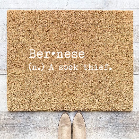 A Sock Thief Bernese Mountain Dog Coir Doormats