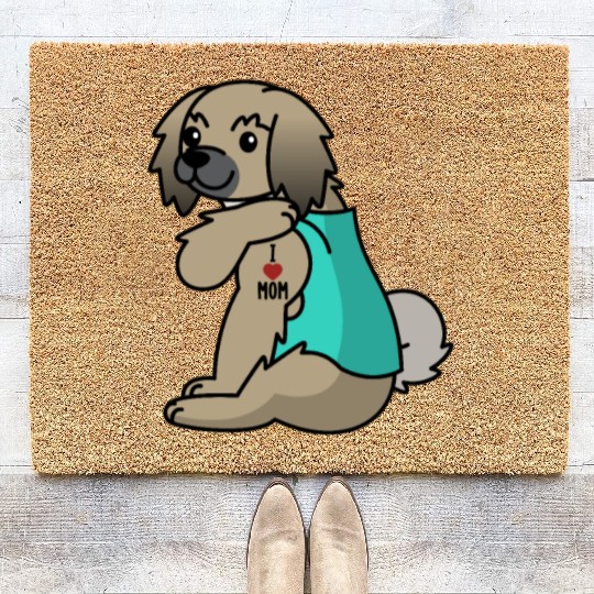 I Love Mom Tattoo Pekingese Coir Doormats