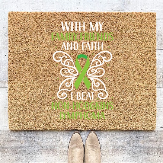 I Beat Non-Hodgkin Lymphoma Cancer Survivor Coir Doormats
