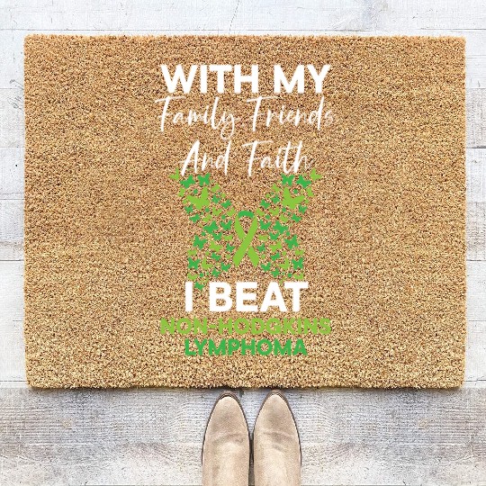 I Beat Non-Hodgkin Lymphoma Cancer Survivor Coir Doormats