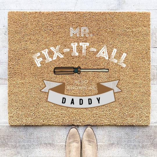Black Beige Light Brown Vintage Father's Day Coir Doormats
