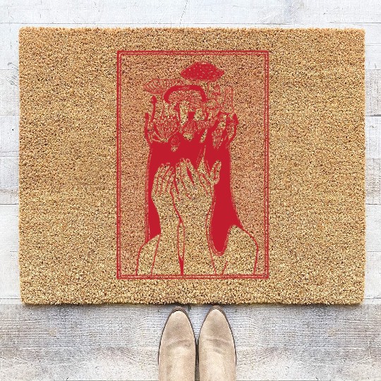 Woman sorrow mushrooms thinking depression Woman s Coir Doormats