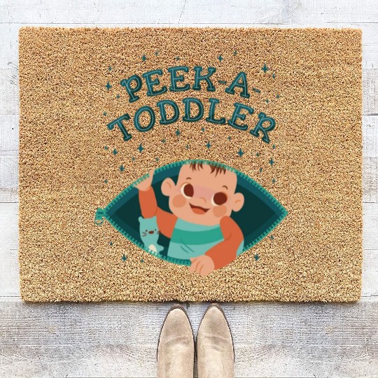 Peek-a-Toddler child play fun Peek-a-Toddler child Coir Doormats