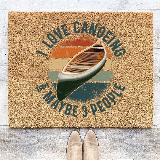 Canoe Canoeing Vintage Retro I Coir Doormats