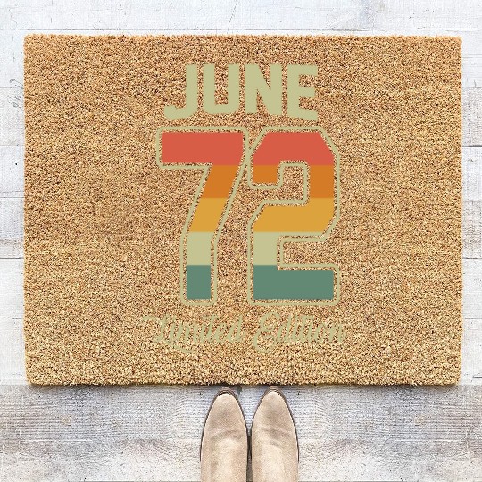 Vintage 50th Birthday June 1972 Sports Gift Coir Doormats