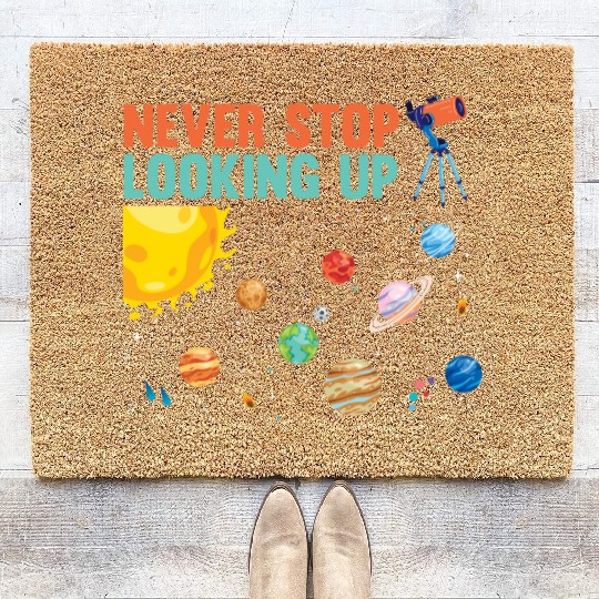 Telescope Solar System Planets Astronomer Coir Doormats