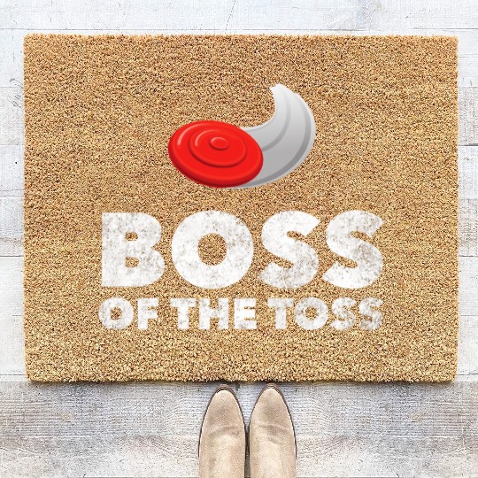 Boss of the Toss Funny Disc Golf Ultimate Frisbee Coir Doormats
