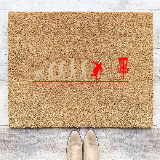 Disc Golf Evolution Frolf Frisbee Gift Discgolf Coir Doormats