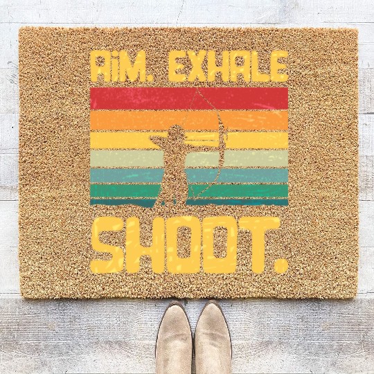 Archery Girl Aim Exhale Shoot Archer Retro Vintage Coir Doormats