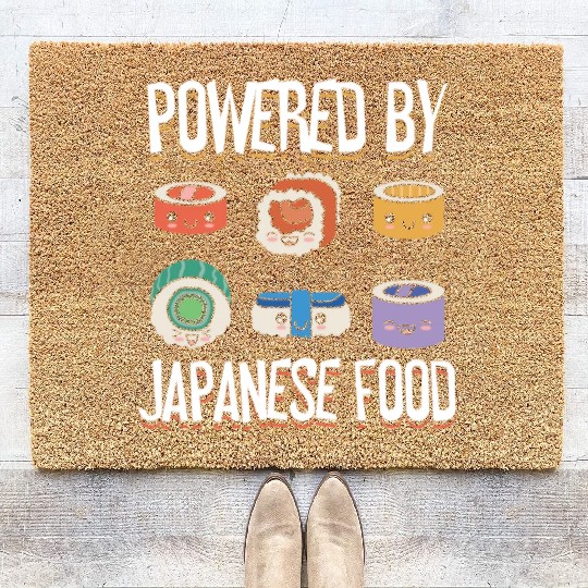 Powered By Japanese Food Sushi Lover Japan Coir Doormats