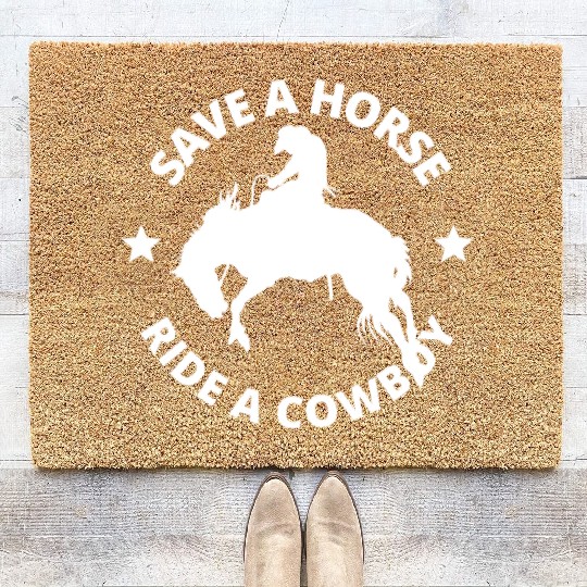 horse cowboy Coir Doormats