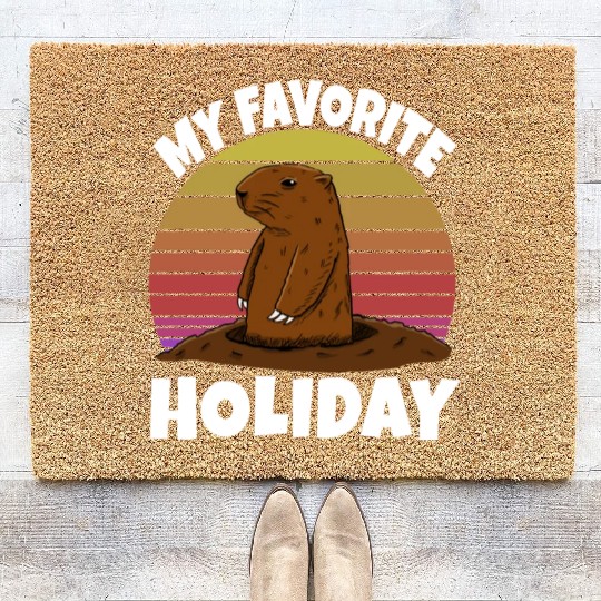 My Favourite Holiday Groundhog Coir Doormats