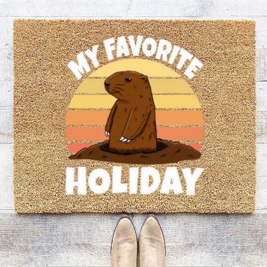 My Favourite Holiday Groundhog Coir Doormats