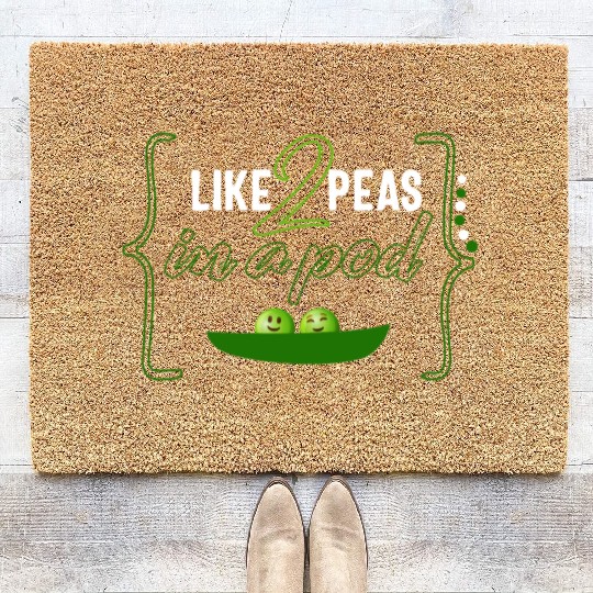 Peas Vegetable Coir Doormats, Like 2 Peas In Pod,
