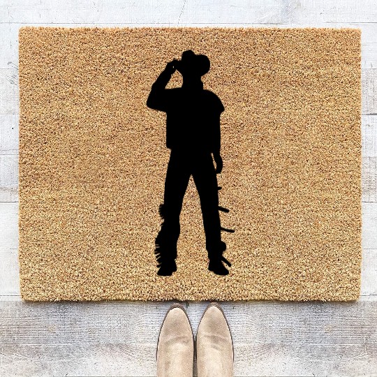 Cowboy, cowboy standing, country western Coir Doormats