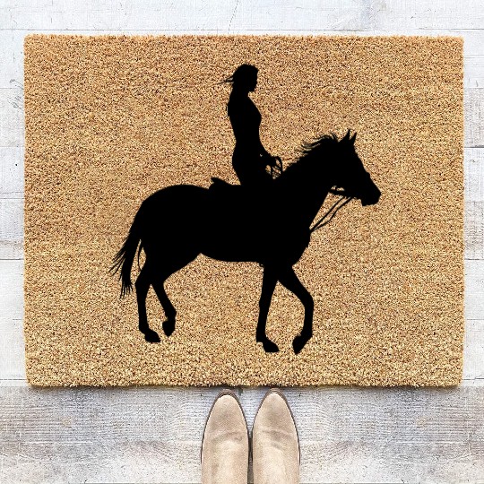 Equestrian, Rider, Horse Riding, Horse, Girl Coir Doormats