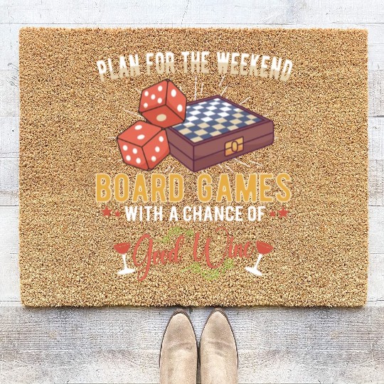 Wine Board Games Chess Board Game Player Gambling Coir Doormats