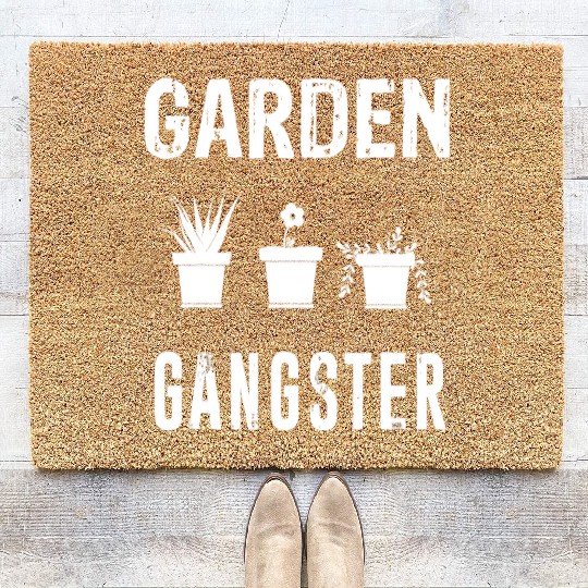 Funny Garden Gangster Gift Gardening Seeding Plant Coir Doormats