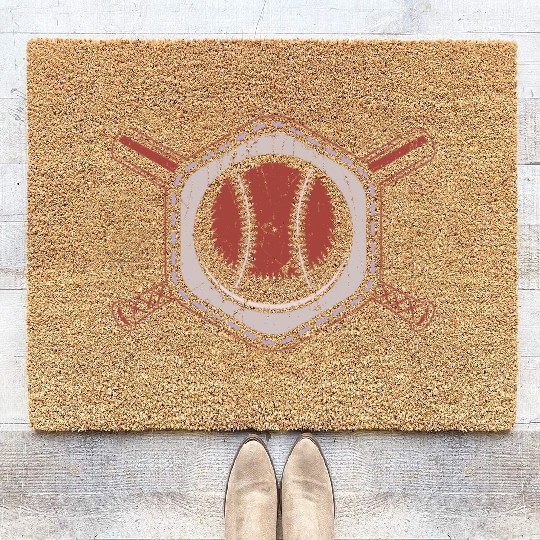 Vintage Baseball Theme Sports Baseball Lover Coir Doormats