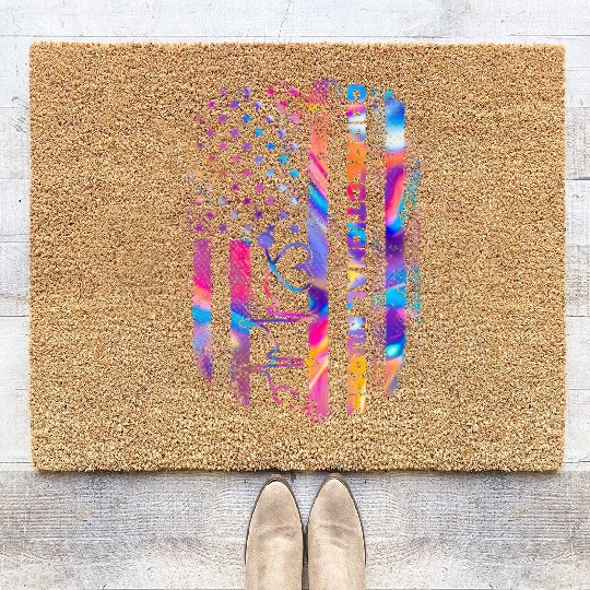 correctional nurse - US flag Coir Doormats