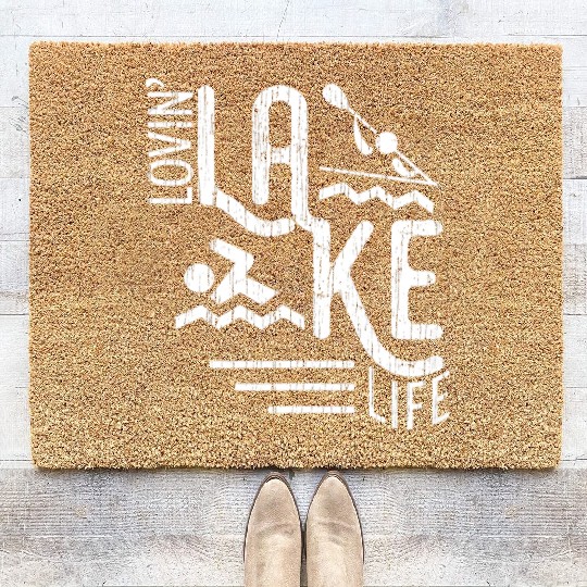 Lovin Lake Life Boating Fun Summer Lake Bum Sailin Coir Doormats