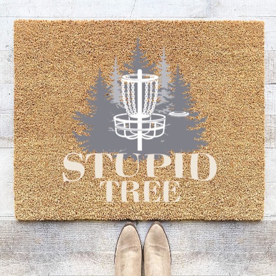Stupid Tree Funny Disc Golf Product Coir Doormats