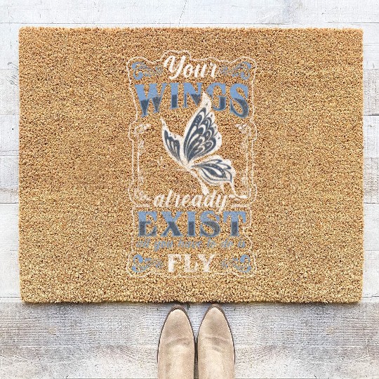 Insect Butterflies Pattern Sweet Coir Doormats