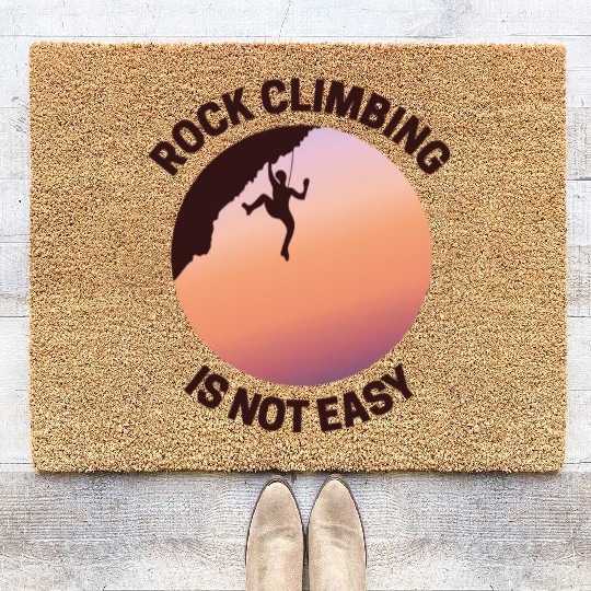 Rock Climbing Rappelling Not Easy Coir Doormats