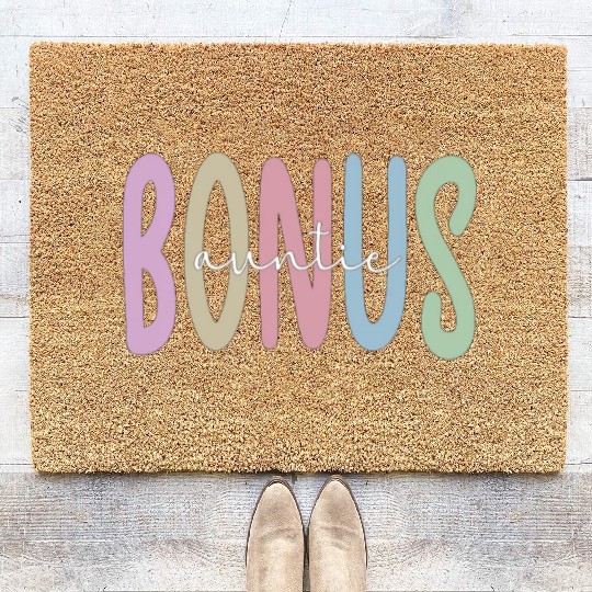 Proud Bonus Auntie Step Aunt Appreciation Gifts Coir Doormats