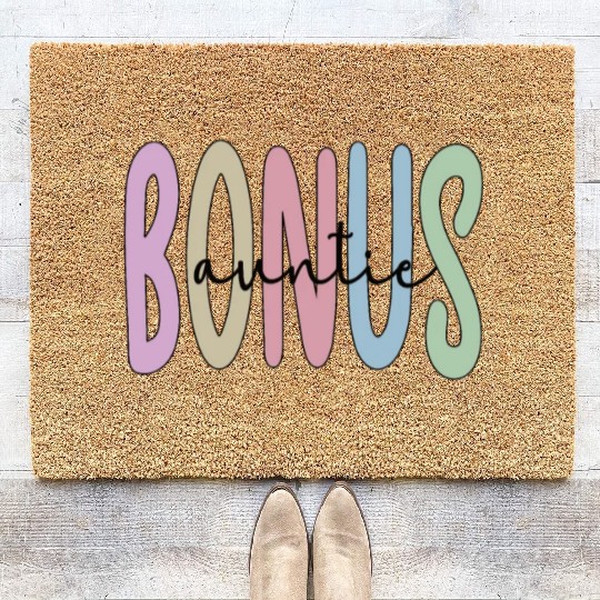 Proud Bonus Auntie Step Aunt Appreciation Gifts Coir Doormats