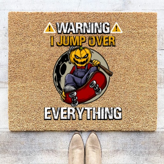 I Jump Over Everything Halloween Skateboard Coir Doormats