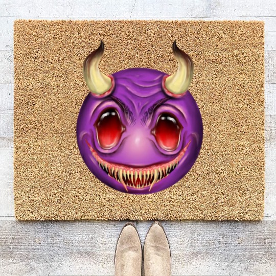 Realistic Emojis Devil Coir Doormats