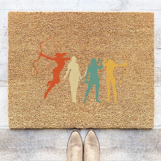 Archery Bow Archer Retro Vintage Coir Doormats