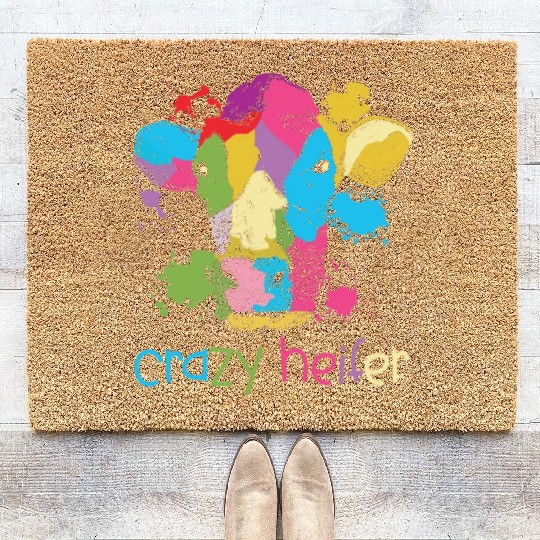 Crazy Heifer Cow Whisperer Cow Farming Farm Coir Doormats