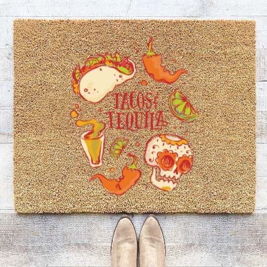 Tacos and Tequila Mexican Fiesta Tacos and Tequila Coir Doormats