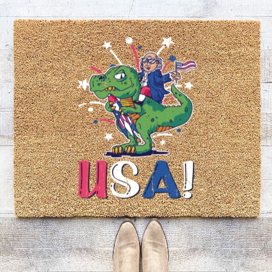 America Washington Dinosaur USA 4th Of July Coir Doormats