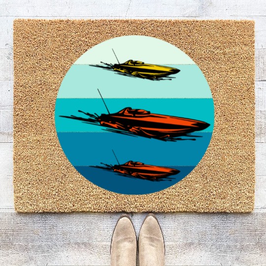Rc Boat Racing Electric Powerboat Speedboat Race Coir Doormats