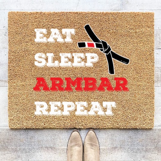 Vintage BJJ Eat Sleep Armbar Repeat Grappling Jiu Coir Doormats