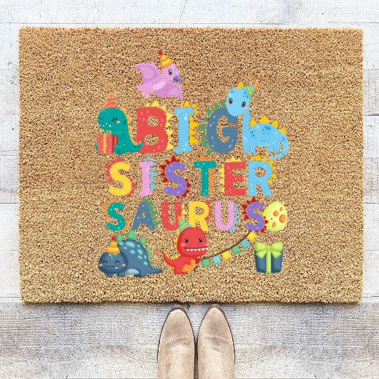 Big sister Saurus | Rawr Dinosaur Coir Doormats | Family