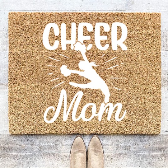 Womens Cheer Mom Gymnastics Cheerleading Mom Squad Coir Doormats