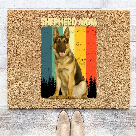 Best German Shepherd Mom Dog Owner Pet Lover Retro Coir Doormats