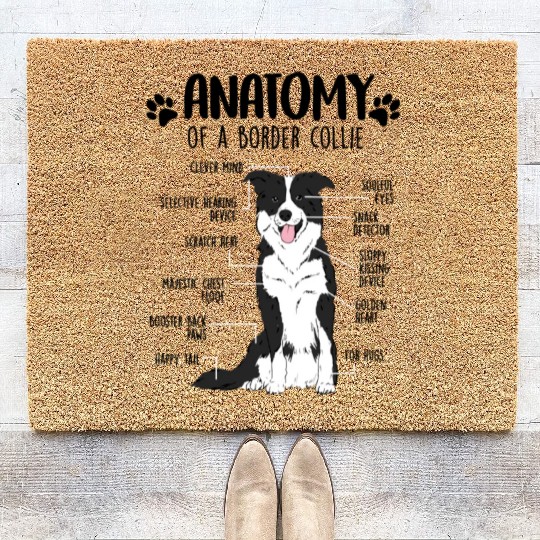 Funny Anatomy Border Collie Dog Lover Coir Doormats