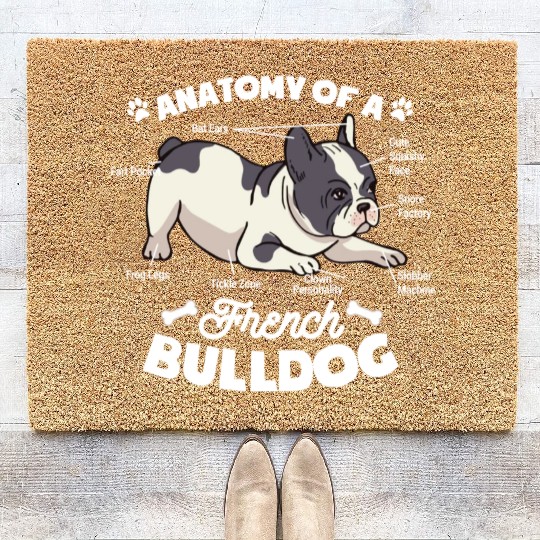 The Anatomy Of A French Bulldog Dog Lover Coir Doormats