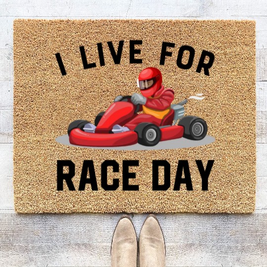 I Live For Race Day Coir Doormats