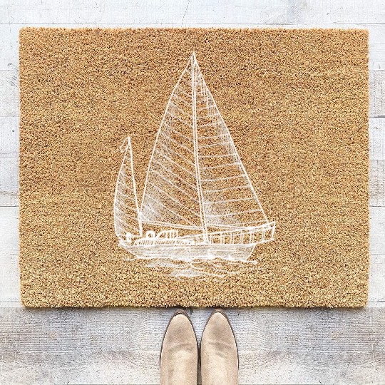 Womens Nautical Boat Sailing Yachtsman Yachtswoman Coir Doormats