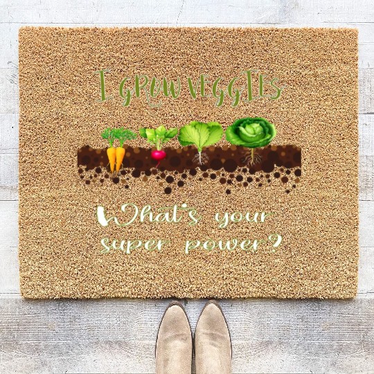 Vegetable Gardener Gardening Pun Grow Veggies Coir Doormats